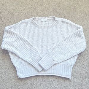 Altard State XS women chenille soft cosy beige crop sweater